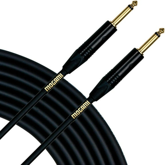 Mogami Gold Guitar Bass Instrument Cable 1/4" TS Male Straight Connector 10 Foot