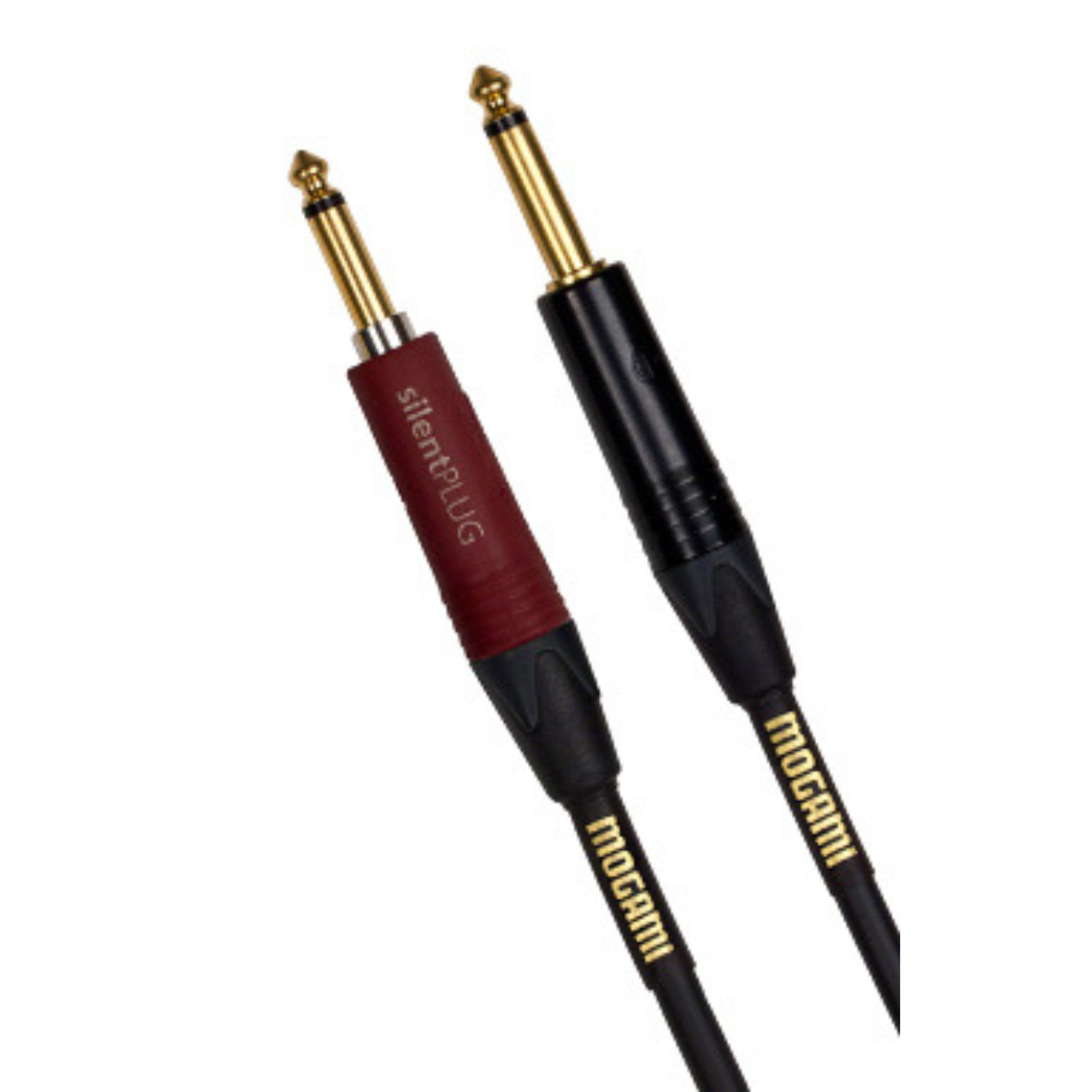 Mogami Gold INST Silent S-18 Guitar Instrument Cable, 1/4" TS Male Plugs, Gold Contacts, Straight Connectors with silentPLUG, 18 Foot