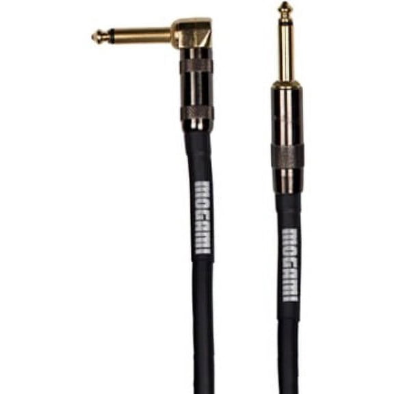 Mogami Platinum GUITAR-30R Instrument Cable, 1/4" TS Male Plugs, Gold Contacts, Right Angle and Straight Connectors, 30 Foot