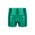 thumbnail image 1 of Moggemol Big Girls Athletic Dance Shorts Shiny Metallic Hot Pants High Waist Gymnastic Boyshorts Green 4, 1 of 5