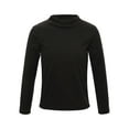 thumbnail image 1 of Moggemol Boys Girls Stretchy Warm Fleece Thermal Underwear Top Long Sleeve Mock Neck T-Shirt Base Black 150, 1 of 6