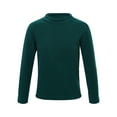 thumbnail image 1 of Moggemol Boys Girls Stretchy Warm Fleece Thermal Underwear Top Long Sleeve Mock Neck T-Shirt Base Green 110, 1 of 6