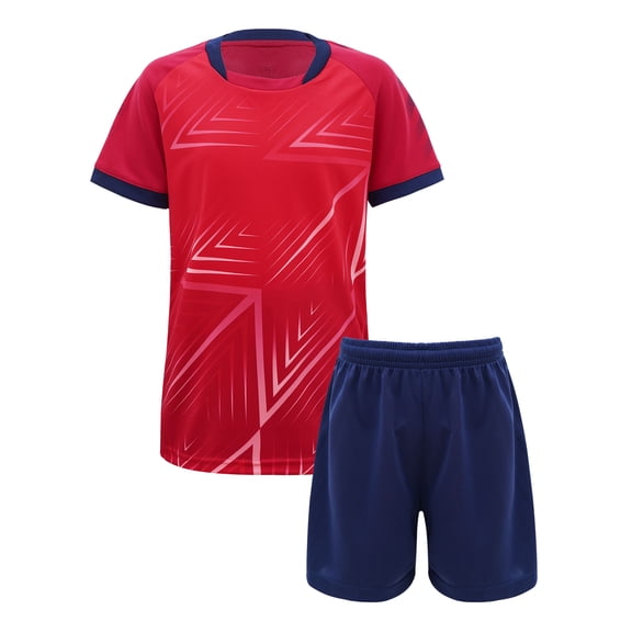 Moggemol Children's Boys' Sportswear Football Team Uniform Sports Suits Basketball Jersey Set Summer Red 4XS