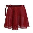 thumbnail image 1 of Moggemol Girls Ballet Dance Dress Basic Chiffon Floral Lace Wrap Skirt Pull-On Skirt Dancewear Burgundy L, 1 of 6