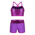 thumbnail image 1 of Moggemol Girls Tankini Athletic Swimsuit Dance Outfit Kids Gymnastics Workout Sportswear Activewear Rose Red 4, 1 of 7