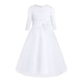 thumbnail image 1 of Moggemol Half Sleeves Formal Gowns and Evening Dresses for Kids Flower Girl Dress Wedding Bridesmaid White 10, 1 of 6