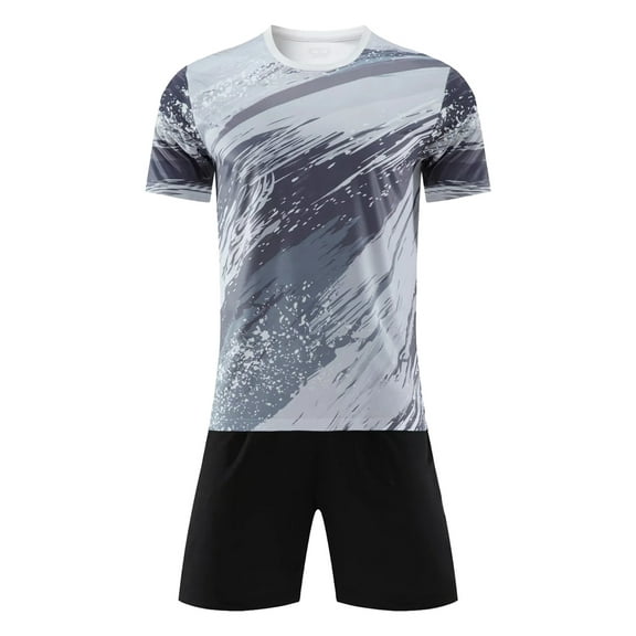 Moggemol Kids Boys Football Game Training Sport Outfits Short Sleeve Stylish Print T-shirt and White Type B XXS