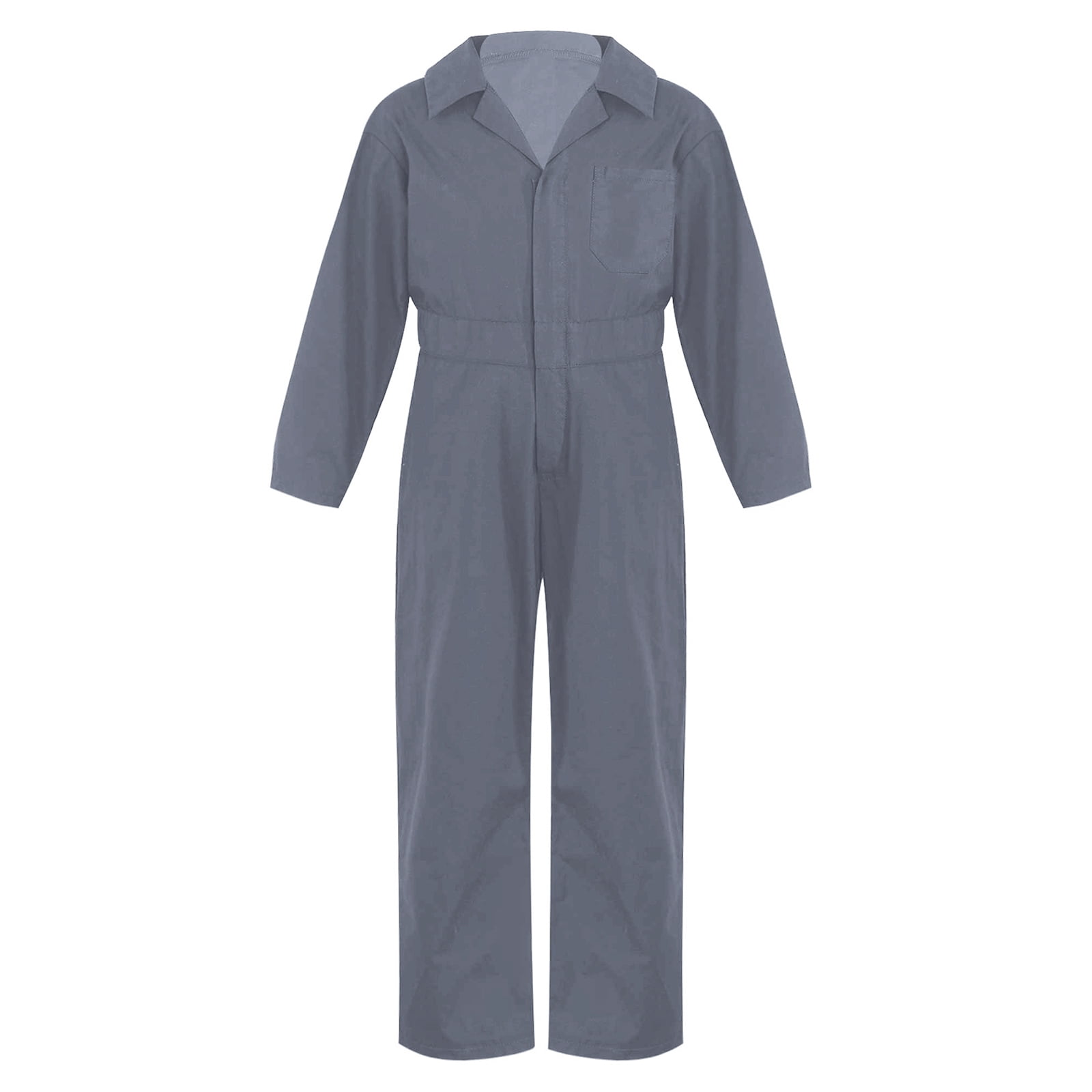 Moggemol Kids Boys Long Sleeve Turndown Collar Zipper Front Jumpsuit