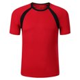 thumbnail image 1 of Moggemol Kids Boys' UPF 50+ Sun Shirts Short Sleeve Rashguard Athletic Swim Shirt Swimming Tops Red XXL, 1 of 4