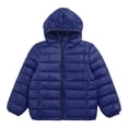 thumbnail image 1 of Moggemol Kids Girls Boys Casual Winter Warm Jacket Coat Long Sleeve Hooded Full Zip Down Outerwear Dark Navy 140, 1 of 7