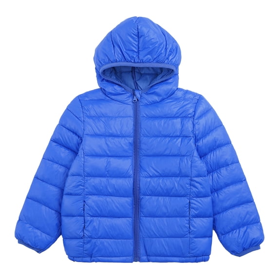 Moggemol Kids Girls Boys Casual Winter Warm Jacket Coat Long Sleeve Hooded Full Zip Down Outerwear Royal Blue 110