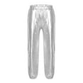 thumbnail image 1 of Moggemol Kids Girls Boys Shiny Metallic Dance Harem Pants Athletic Leggings Hip Hop Street Dance Pant Silver 8, 1 of 6