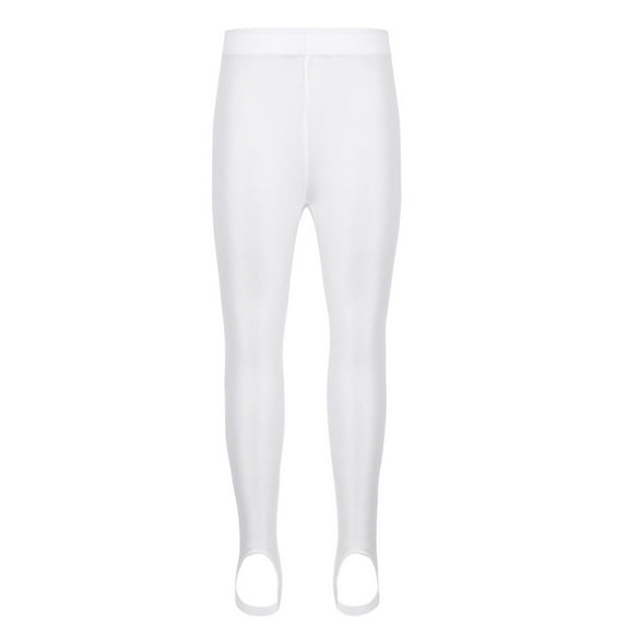 Moggemol Kids Girls Boys Stirrup Legging Pants for Gymnastics Dance Yoga Workout Tights Activewear White 26