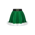 thumbnail image 1 of Moggemol Kids Girls Mrs Claus Ruffled Mini Skirt Dress Santa Christmas Skirt Costume Ice Skating Dancewear Green 16, 1 of 5
