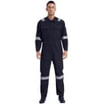 thumbnail image 1 of Moggemol Men's 100% Cotton Work Overalls Reflective Strips Jumpsuit Dustproof Dungarees Coveralls Navy Blue 3XL/185, 1 of 7