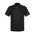 thumbnail image 1 of Moggemol Unisex Chef Coat for Men Women Solid Color Chef Jacket Hotel Restaurant Work Shirt Uniform Black Short Sleeve L, 1 of 5