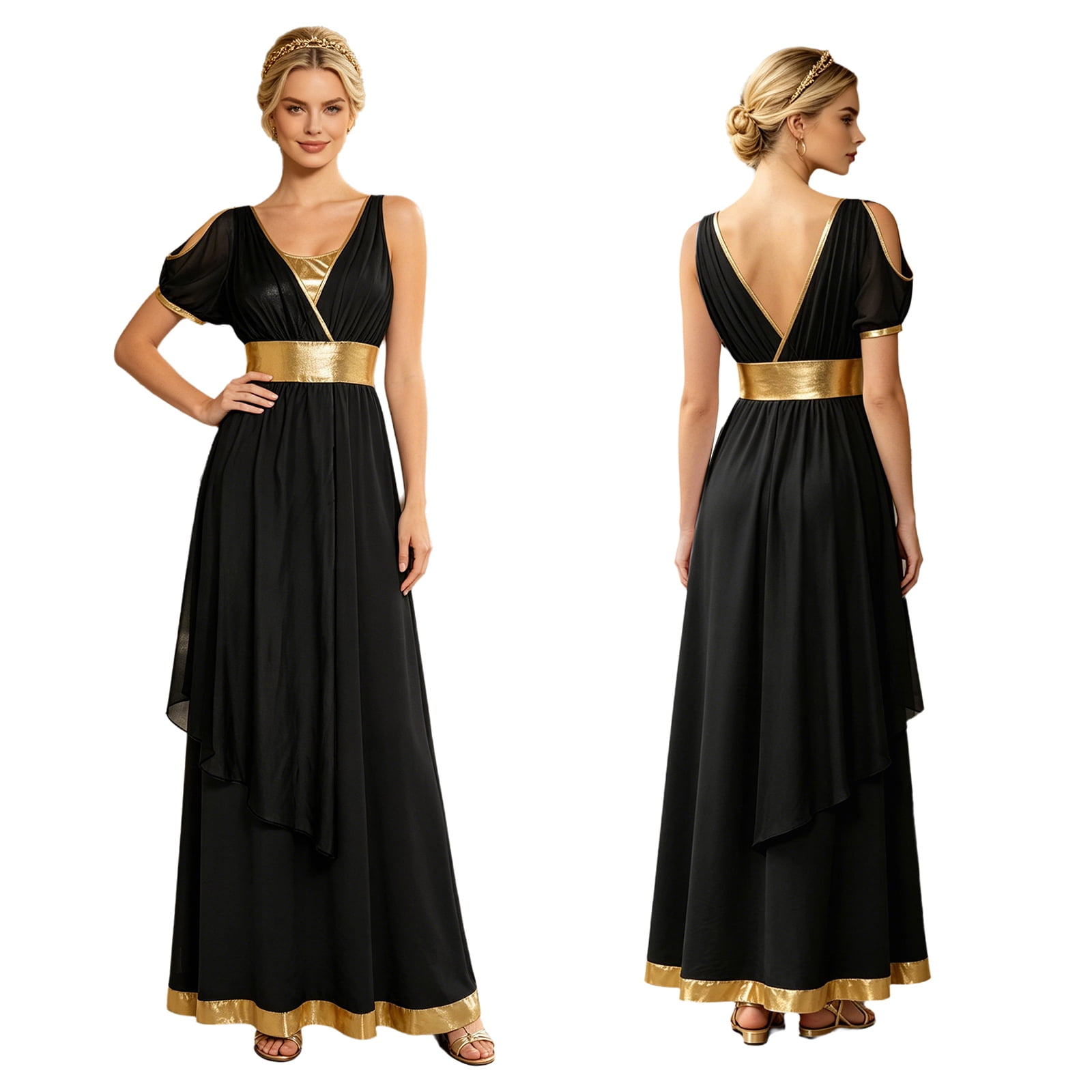 Ruman Robi Moggemol Women Ancient Greek Roman Goddesses Princess Queen Toga Dress ...