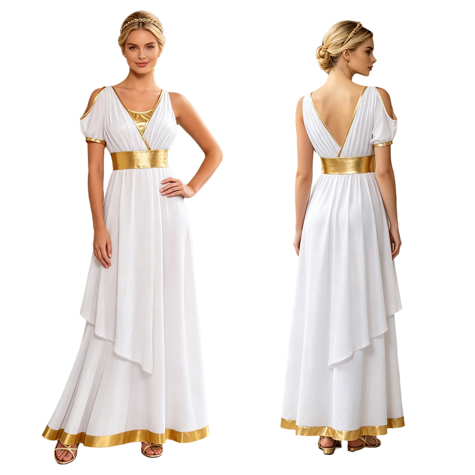 Ruman Robi Moggemol Women Ancient Greek Roman Goddesses Princess Queen Toga Dress ...