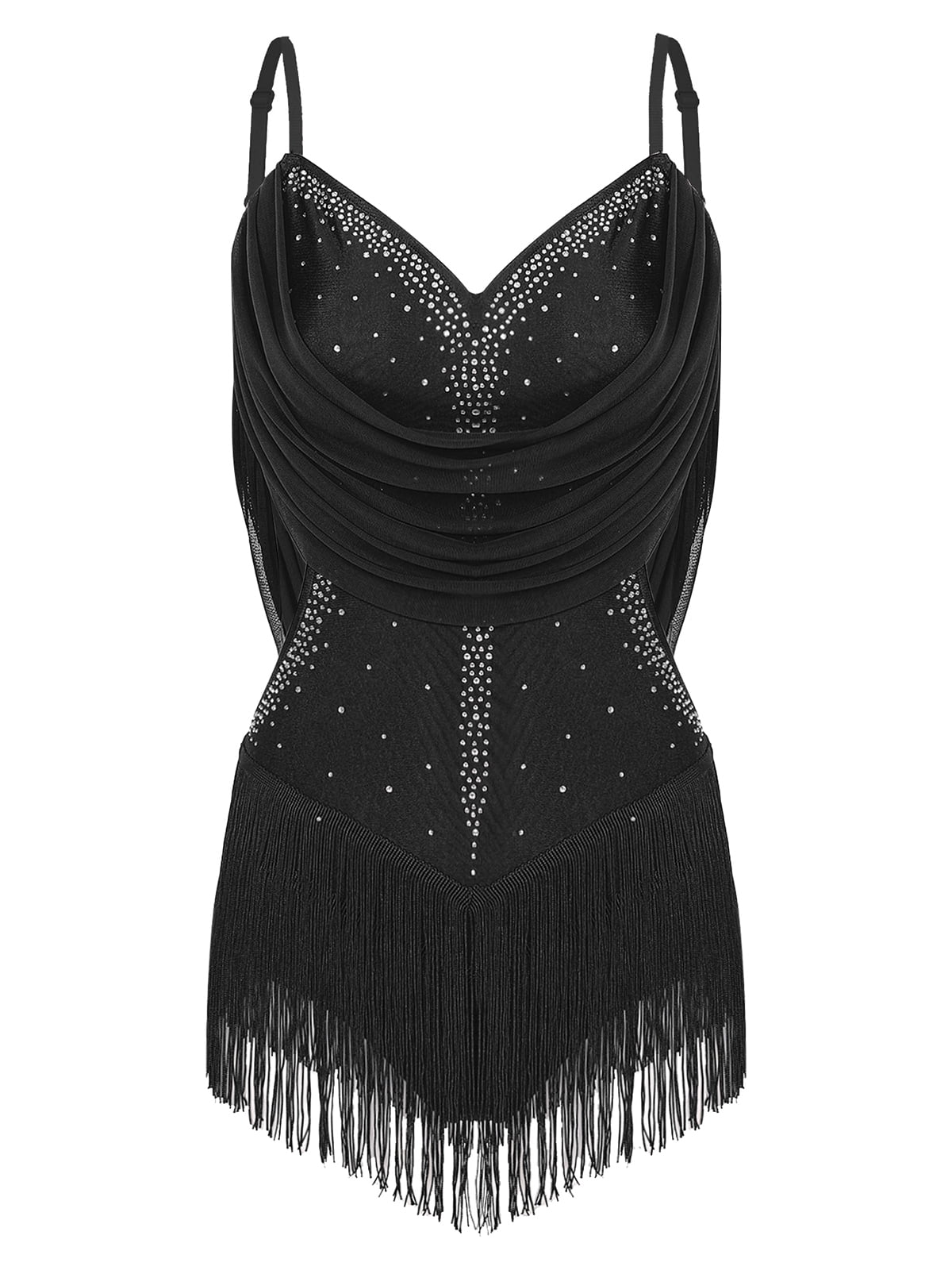 AU Lady Tassel – Justaucorps Danse Latin & Ballroom – Franges, Col Halter, Neuf Avec Étiquettes