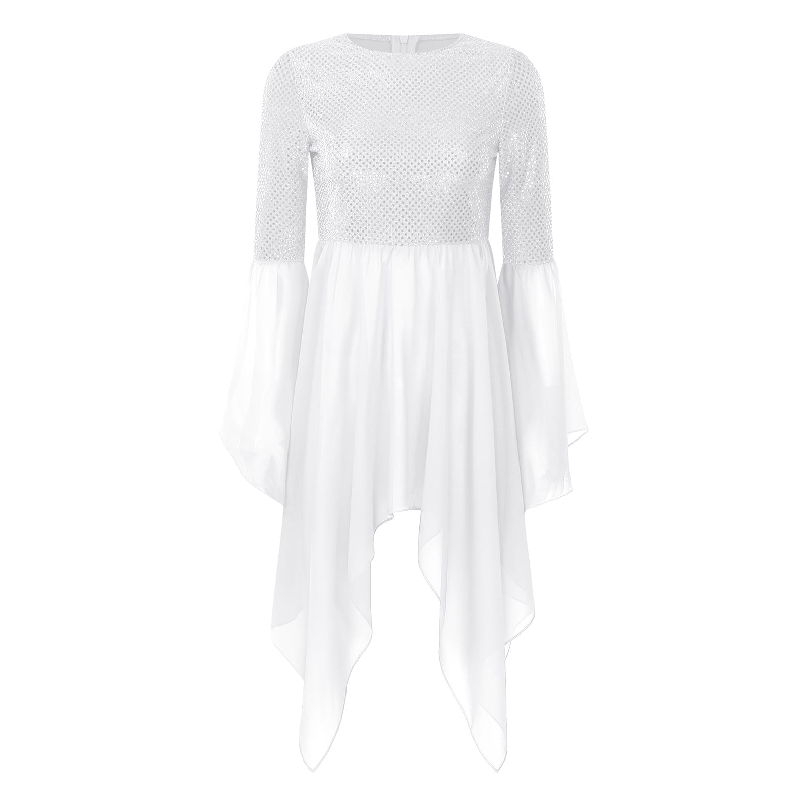 Moggemol Womens Sparkly Liturgical Praise Dance Tunic Irregular Hem Worship with Chiffon Skirt White M - Walmart.com Moggemol Womens Sparkly Liturgical Praise Dance Tunic Irregular Hem Worship with Chiffon Skirt White M - Walmart.com