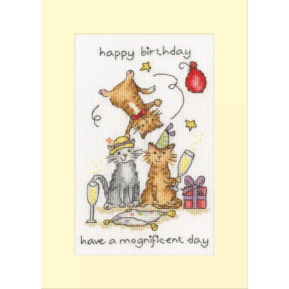 Bothy Threads Counted Cross Stitch Greetings Card Kit - Mognificent Day