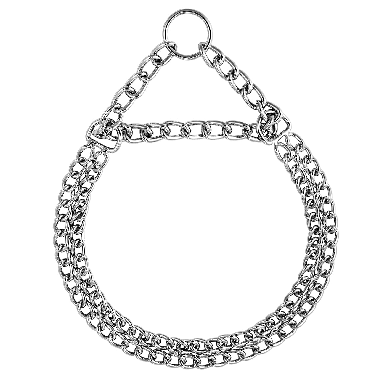 Mogoko Dog Chain Collar Pet Double Row Metal P Chain Neck Choker Slip