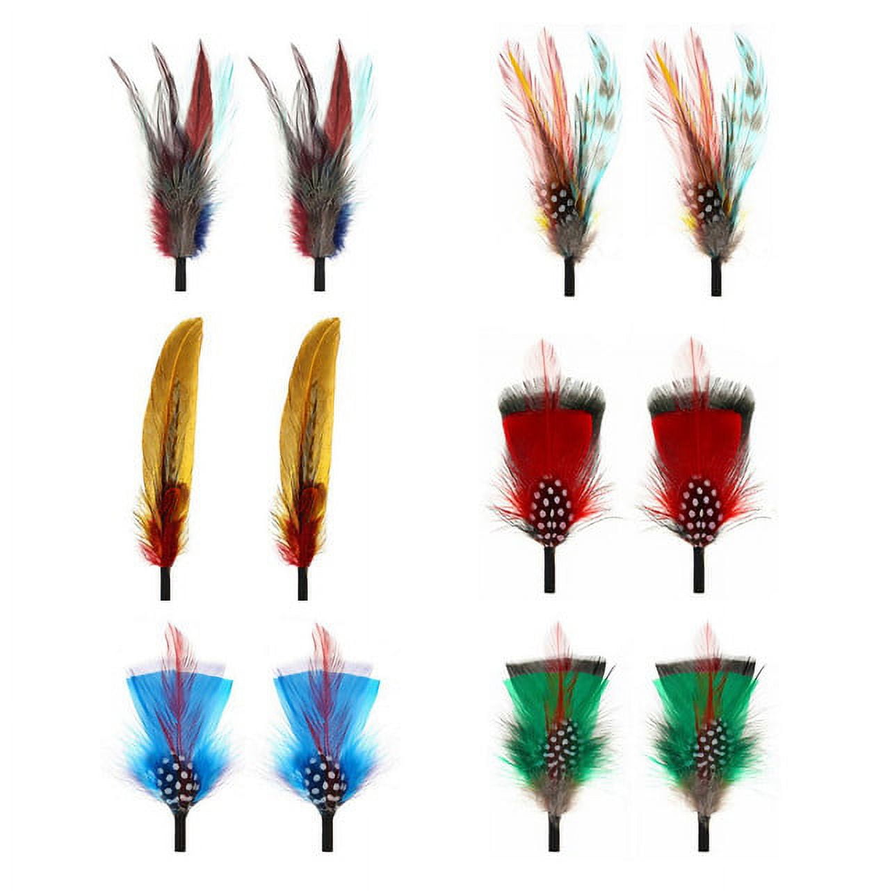 Mogoko Hat Feathers, 12Pcs Assorted Natural Feathers for Fedora, Cowboy, Open Road,