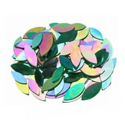 Mogoko Iridescent Glass Mosaic Tiles for Crafts, 100 Pieces 2 Sizes Mixed Stained Glass Sheets, Mosaic Kits for Kids Adults (Iridescent Green)