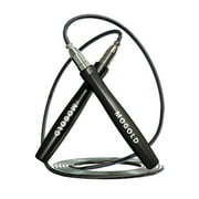 MOGOLD Adjustable Speed Jump Rope with Ball Bearings and Metal Rubber Handles, Black