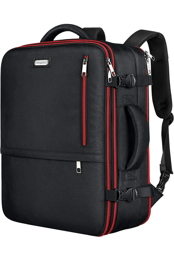 Travel Backpack for Men, 40L Carry on Backpack Flight Approved, Extra Large Expandable Backpack Suitcase, Water Resistant Luggage Backpack Perfect Fit for Inch Laptop, Black