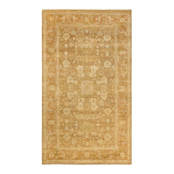 Mogul, One-of-a-Kind Hand-Knotted Runner Rug - Green, 6' 3" x 10' 9"
