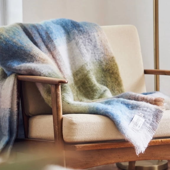 Mohair Wool Throw Luxury Throw Blanket Irish Woven Throw from Ireland Handcrafted Natural Wool Throw Cara Rowan Throw