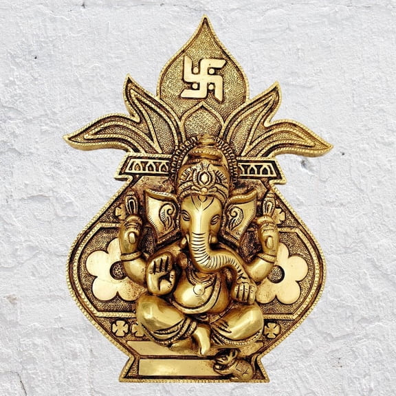 MohanJodero Brass Lord Ganesha Wall Hanging Idol