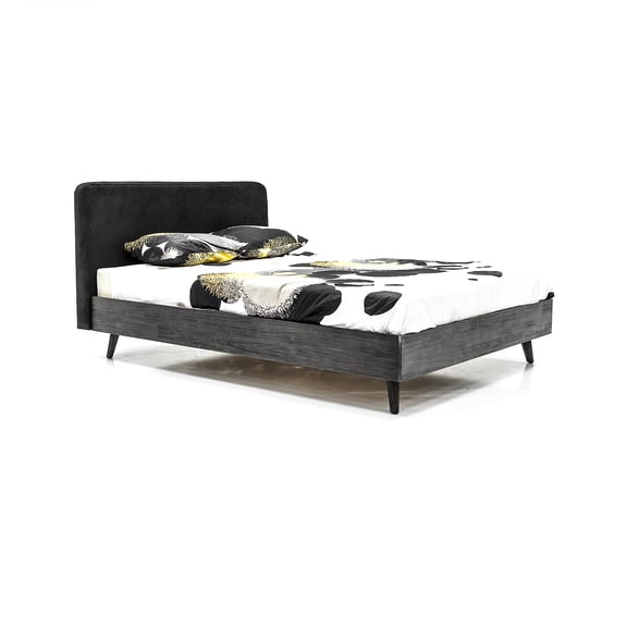 Mohave Mid-Century Tundra Grey Acacia King Platform Bed