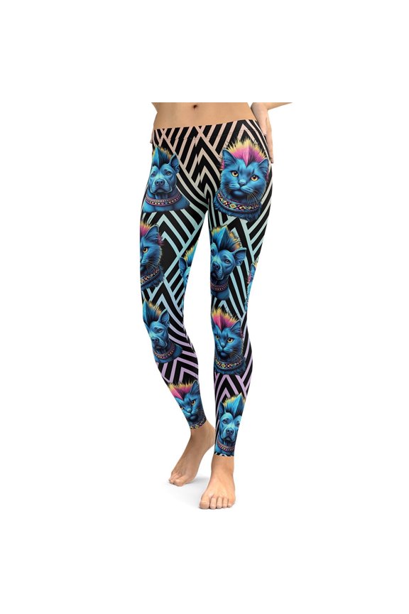 Mohawk Cats & Dogs Leggings Size: XS for Women | FIERCEPULSE