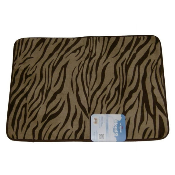 Mohawk Cloud Luxurious Memory Foam Brown Zebra Bath Mat Skid Resistant Throw Rug
