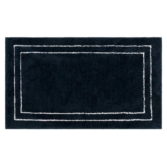 Mohawk Corona Bath Mat Soft Absorbent Quick Dry Machine Washable Non-Slip Bathroom Mat, Indigo/White, 24" x 40"
