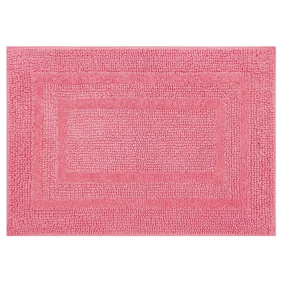 Mohawk Cotton Bath Mat Soft Absorbent Quick Dry Machine Washable Bathroom Mat, Rose 21" x 34"