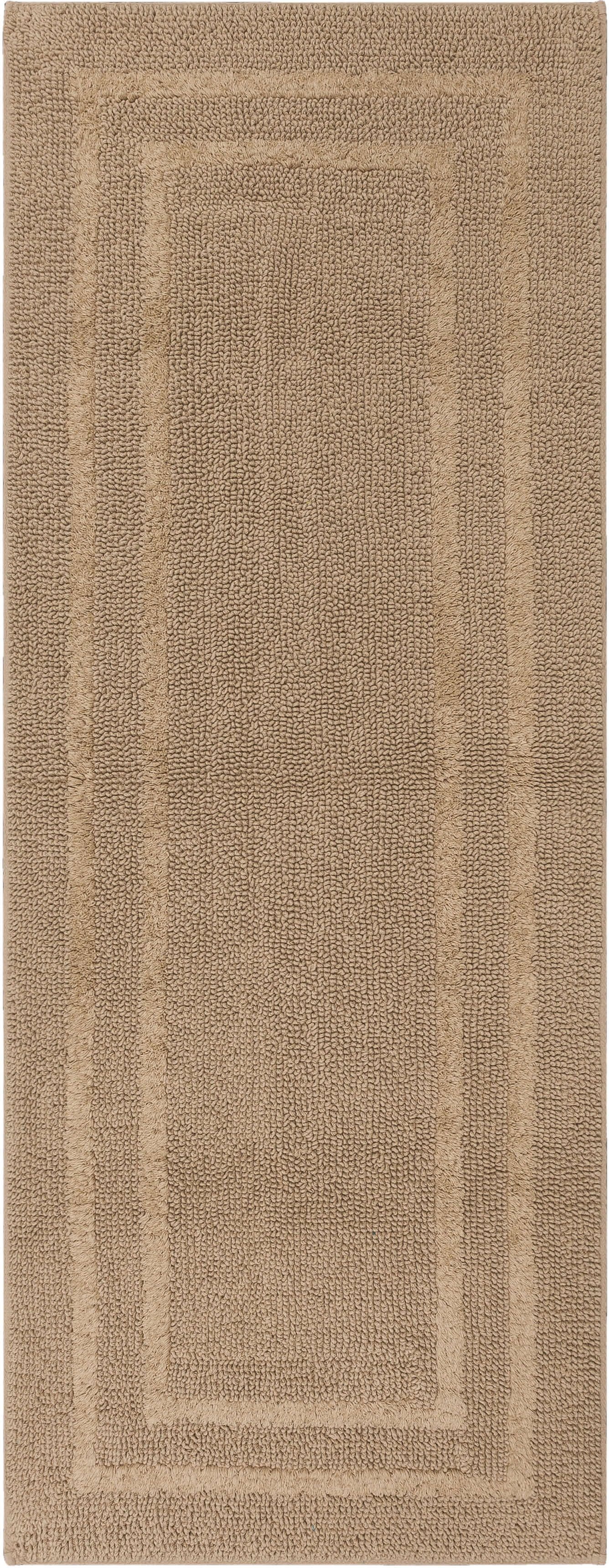 Mohawk Cotton Bath Mat Soft Absorbent Quick Dry Machine Washable Bathroom Mat, Taupe, 24" x 60"
