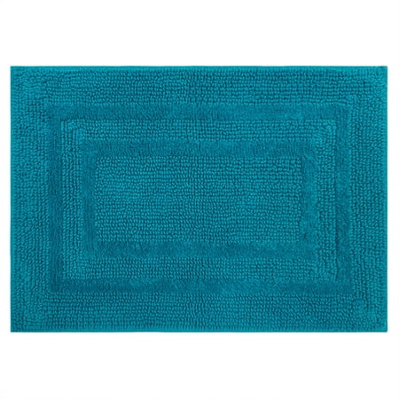Mohawk Cotton Bath Mat Soft Absorbent Quick Dry Machine Washable Bathroom Mat, Teal, 27" x 45"
