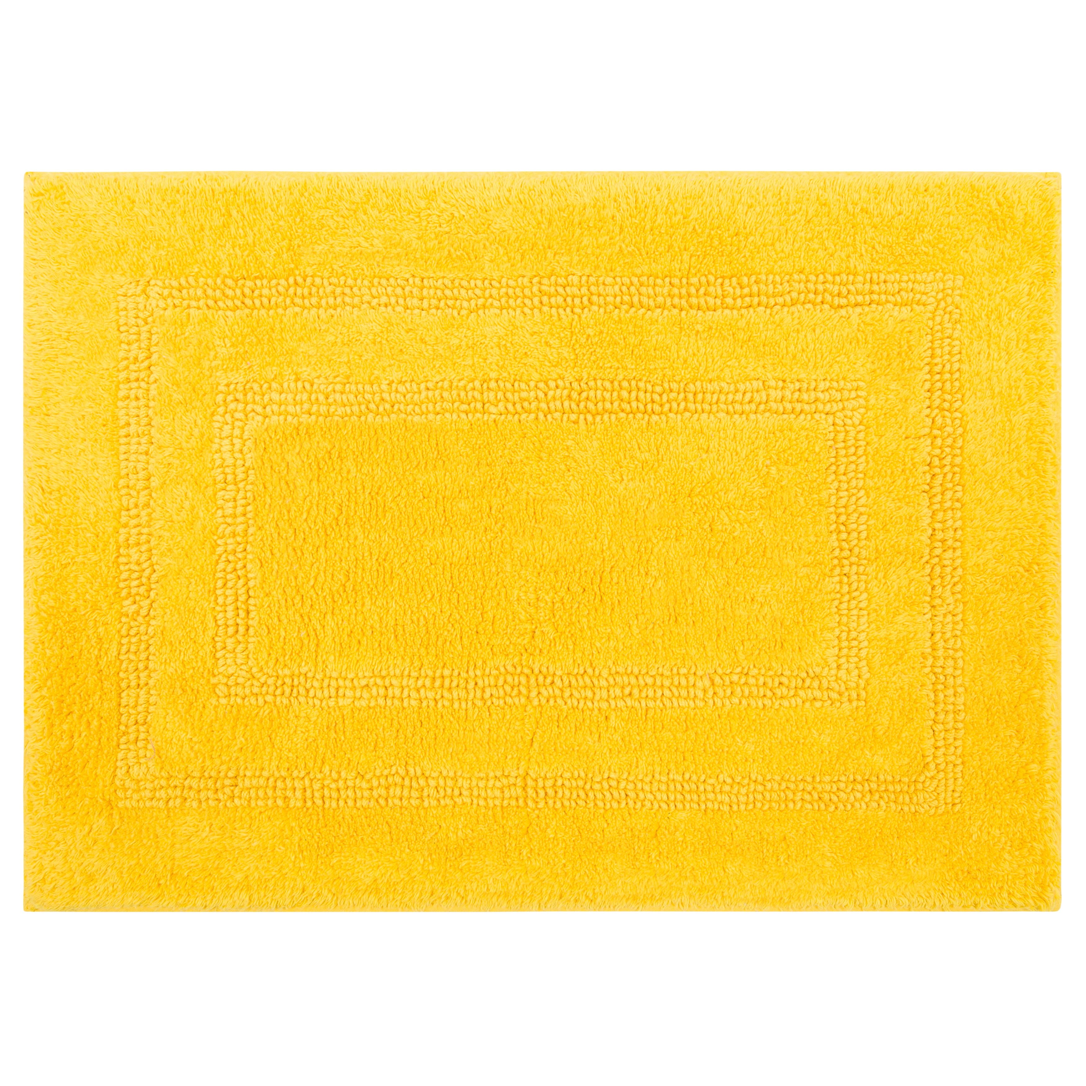 Mohawk Cotton Bath Mat Soft Absorbent Quick Dry Machine Washable Bathroom Mat, Yellow, 17" x 24"