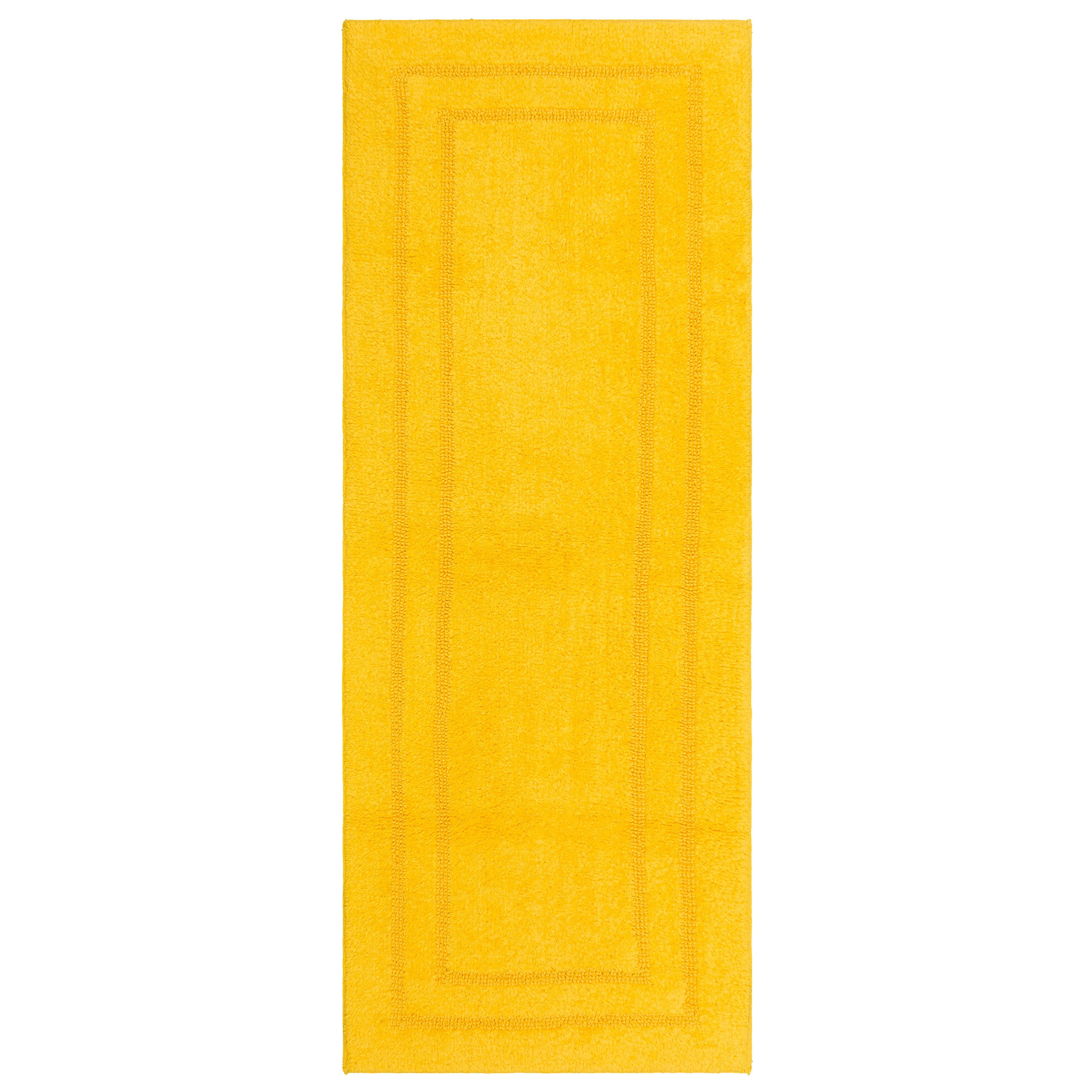 Mohawk Cotton Bath Mat Soft Absorbent Quick Dry Machine Washable Bathroom Mat, Yellow, 24" x 60"