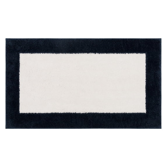 Mohawk Counterpoint Bath Mat Soft Absorbent Quick Dry Machine Washable Non-Slip Bathroom Mat, Indigo/White, 24" x 40"