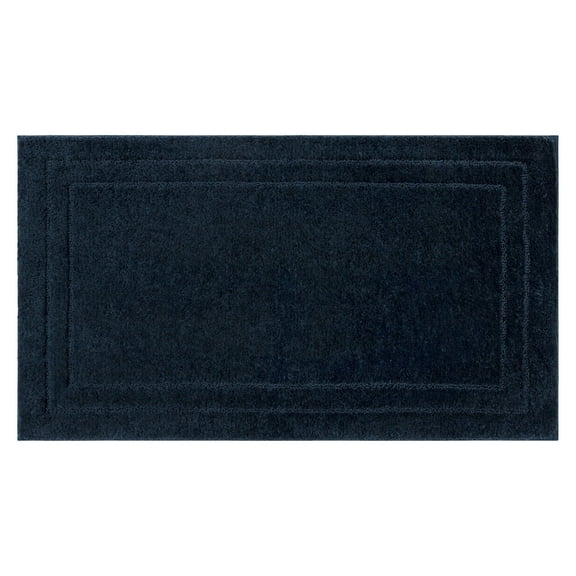 Mohawk Diplomat Bath Mat Soft Absorbent Quick Dry Machine Washable Non-Slip Bathroom Mat, Indigo, 17" x 24"