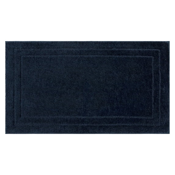 Mohawk Diplomat Bath Mat Soft Absorbent Quick Dry Machine Washable Non-Slip Bathroom Mat, Indigo, 20" x 34"
