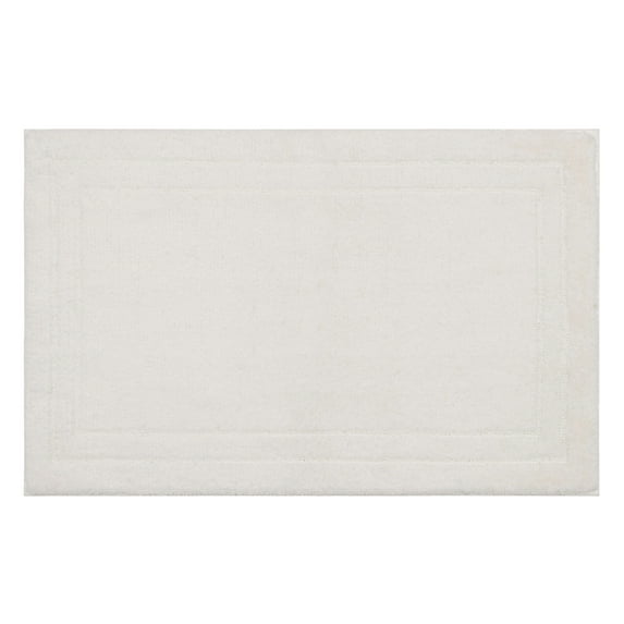 Mohawk Diplomat Bath Mat Soft Absorbent Quick Dry Machine Washable Non-Slip Bathroom Mat, White, 17" x 24"