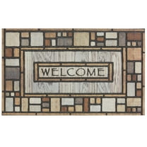 Mohawk Home Doorscapes Estate Mat Welcome Drifted Nature Mat Scatter, 1'11"x2'11", Grey & Tan