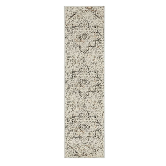 Mohawk Home Agatha Washable Low Pile Stain and Fade Resistant Indoor Runner Rug, Cream, 2' X 8'