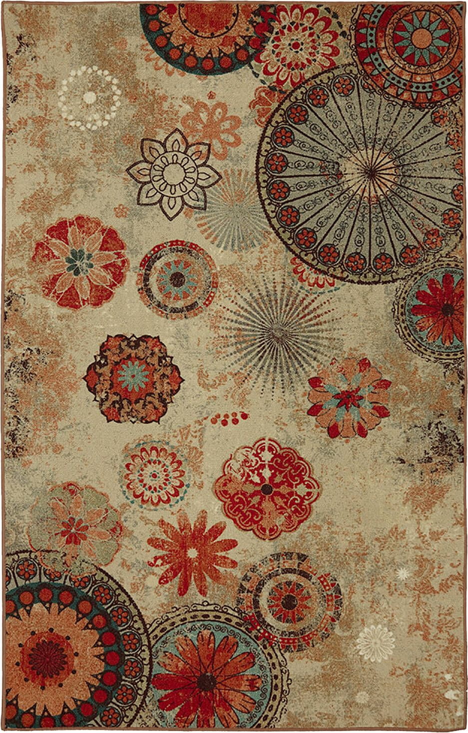 Mohawk Home Alexa Medallion Multi Low Pile Non-Slip Stain/Fade ...