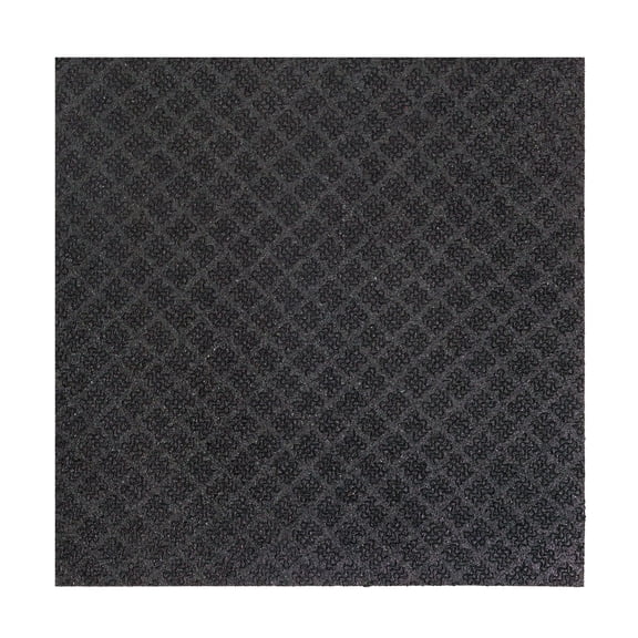 Mohawk Home All Purpose 1/2" Non-Slip Indoor/Outdoor Rubber Mat, Wavelength Black, 2' SQUARE